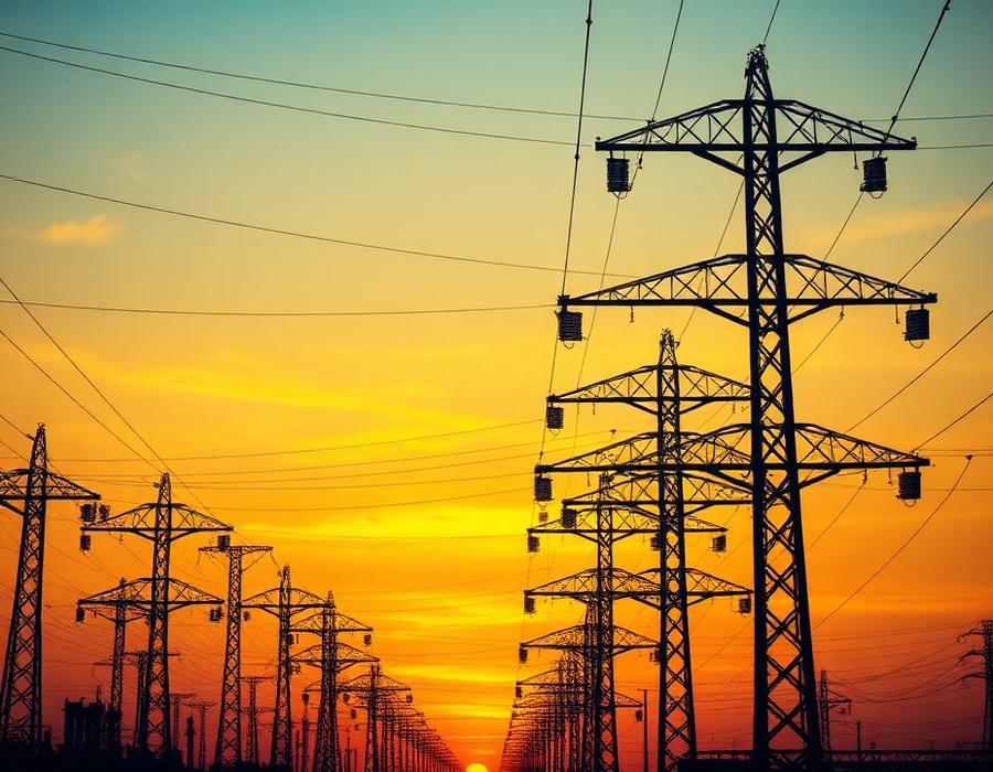 Rede de distribuição elétrica de alta tensão